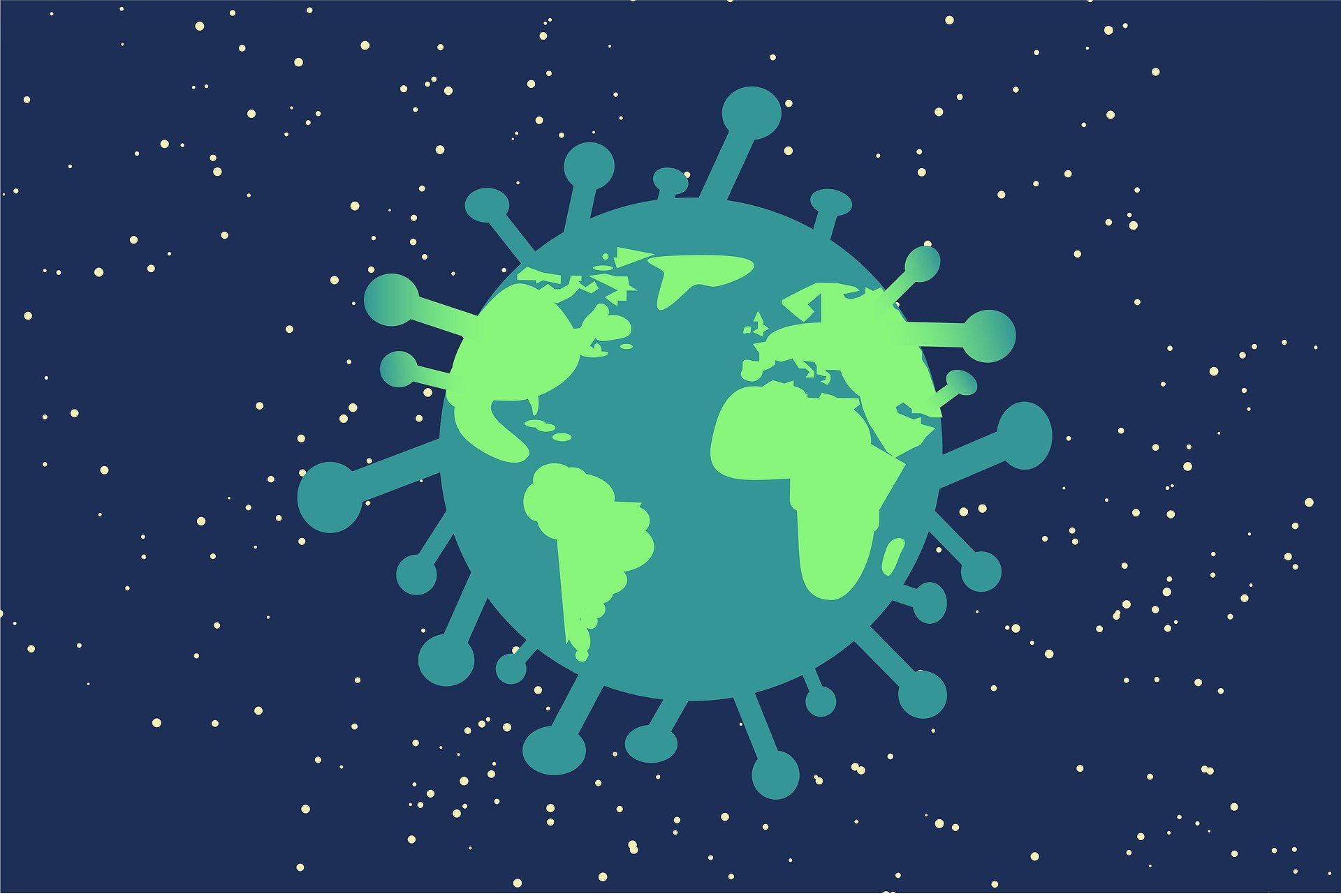 Planeta tierra con el coronavirus